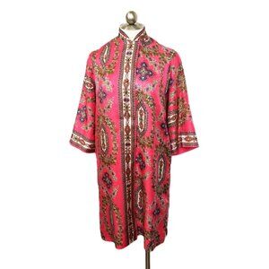 60's Mod Diana Dean By Julius Lonschein Oriental print Dress Tunic VTG